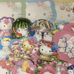 平成レトロ ハローキティ ダイカットメモ セット　c雪うさぎ