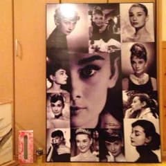 オードリーヘップバーンモノクロ写真フォトパネルのサムネイル