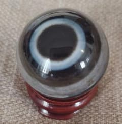 【天眼石】丸玉 約28mm 10年超秘蔵品 鮮明な「神の眼」 強力な魔除けのサムネイル