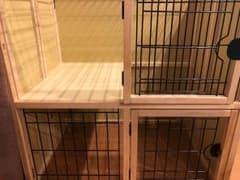 猫 ゲージ 2段 天然木 色ナチュラルのサムネイル