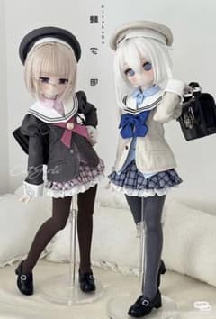 ディーラー様製 1/4 ドール 制服 MDD サイズ 帰宅部 黒×青セット