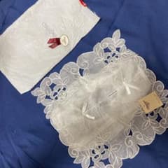 ※最終価格です【お値下げしました】横浜元町　近沢レースのティシュボックスカバーのサムネイル