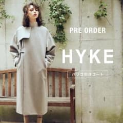 HYKE PARIGOT別注 カラーレスウールコート ハイク ノーカラーコート 
