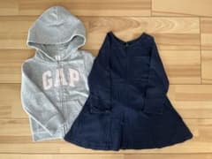 baby GAPロゴ パーカー ワンピース ２点セット 100cmのサムネイル