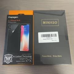 iPhone X用　spigenケース　NIMASOガラスフィルムのサムネイル