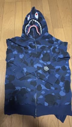 A BATHING APE シャークパーカー ブルーカモ - メルカリ