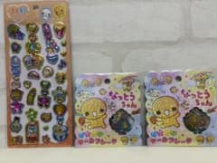 ぷくキラ　おはじきシールフレーク　なっとうちゃん　３点セットのサムネイル