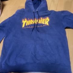THRASHER フレイムロゴ パーカー 青のサムネイル