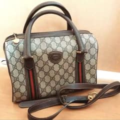 GUCCI ショルダーバッグ　ボストン　オールドグッチ　バーガンディ