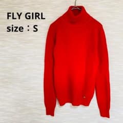 FLY GIRL 플라이걸 터틀넥 리브 니트 오렌지 S 1771