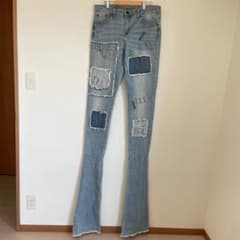 si tu veux フレアデニム 34インチ ダメージデニム スタッズ - メルカリ