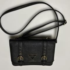 【美品】ETERNAL LUV ショルダーバッグ ブラック ダブルベルトデザイン