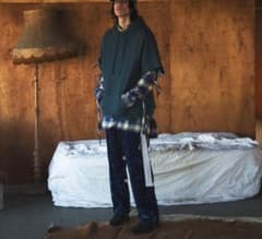 18AW SYU.HOMME シュウオム ビッグチェックネルシャツ 1 パープルのサムネイル