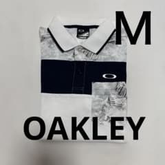 OAKLEY ゴルフポロシャツ ホワイト×ネイビー メンズ Mのサムネイル