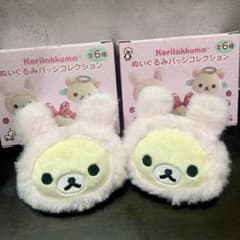 【バラ売り可能】コリラックマぬいぐるみバッジピンクうさぎのサムネイル