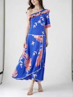 AREMITI フラダンス ワンピース ドレス アレミティブルー オフショル AREMITI フラダンス ワンピース ドレス アレミティブルー オフショル
