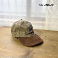 90sオイルドコットンレザーキャップ企業帽子古着ハンティング