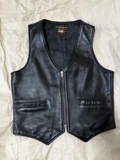 サイズ38 バンソン vanson レザーベスト　ジッパー サイズ38 バンソン vanson レザーベスト ジッパー - メルカリ