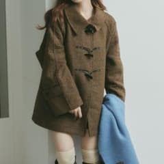 Kastane ダッフルフレアコート FREE ブラウン kastane】ベスト付き/ダッフルフレアコート:ブラウン ダッフルコート