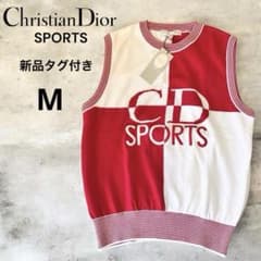 新品タグ付き✨クリスチャンディオールスポーツ ニットベスト 白赤 M90s 新品タグ付き✨クリスチャンディオールスポーツ ニットベスト 白赤