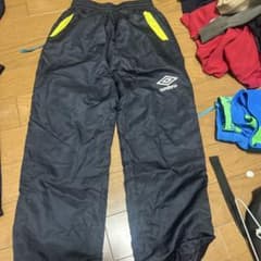 UMBRO キッズ ロングパンツ ブラック イエローのサムネイル