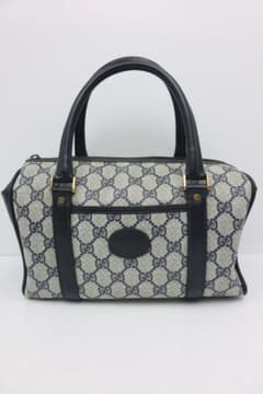 あ*⭐様 超希少　ヴィンテージ GUCCI オールドGC ハンドバッグ ミニボス ✨GUCCI ✨オールドグッチ GG柄 ミニボストンバッグ ネイビー - メルカリ