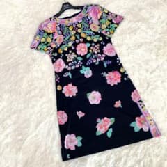 ○良品○ LEONARD レオナール ワンピース Aライン 花柄 マルチカラー