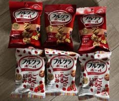 カルビー フルグラボール 6袋セット (通常味3袋・サクマいちごみるく味3袋)のサムネイル