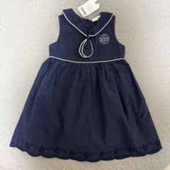 next babyネイビー襟付きベビーワンピース 新品タグ付き　92のサムネイル