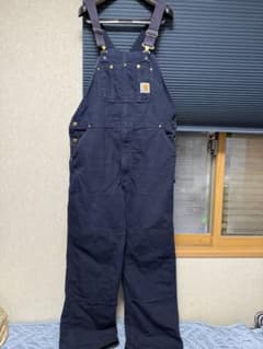 Carhartt オーバーオール ネイビー 40×32 - メルカリ