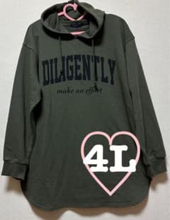 ◇ロゴプリントプルパーカー◇4L◇新品◇のサムネイル