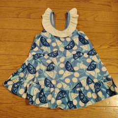 キッズ ワンピース水着 フルーツ柄 フリルのサムネイル