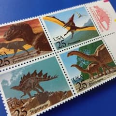 外国切手 アメリカ USA 1989年 先史時代の動物 恐竜切手 田型 - メルカリ