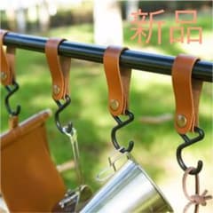 レザーフック　4個セット　キャンプ　おしゃれ　小物のサムネイル