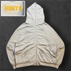 KOOKYN フルジップパーカー グレー ダメージ オーバーサイズ 