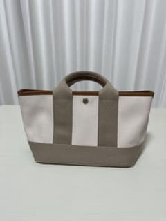 TOPKAPI レザートートバッグ 茶×ベージュ×ゴールドのサムネイル