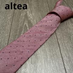 altea アルテア ネクタイ ピンク 極美品 ドット シルク レーヨン