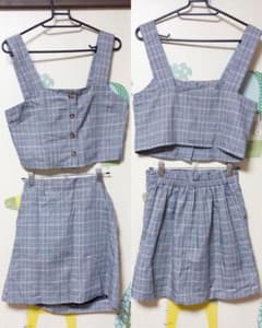 チェック柄 セットアップ トップス ショートパンツのサムネイル
