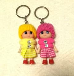 キューピードールキーホルダー 2点セット ピンク イエローのサムネイル