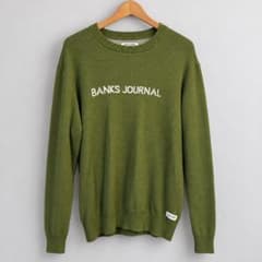 BANKS JOURNAL クルーネックニット オリーブ Lのサムネイル