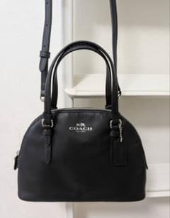 美品 COACH ペイトンレザー ミニドームドサッチェル 2WAY F32582