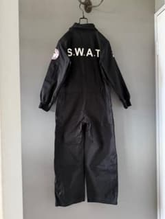ビンテージ 00s コスプレ SWAT 黒 頑丈 オーバーオール 希少 美品 