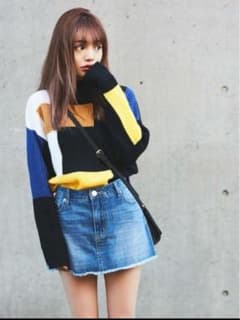 GRL ハイネックニットトップス カラーブロックのサムネイル