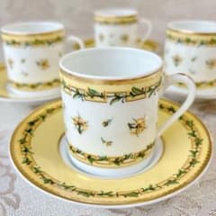 美品❤️レイノー❤️ブーゲンビリア❤️デミタスカップ 4客 イエロー  