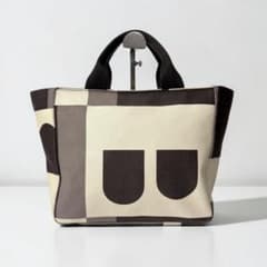 BALLY バリー キャンバス トートバッグ 幾何学柄 ブラウン×ベージュ 
