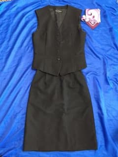 中古SEVEN UNIFORM 5号ベスト+スカートセットOL事務服のサムネイル