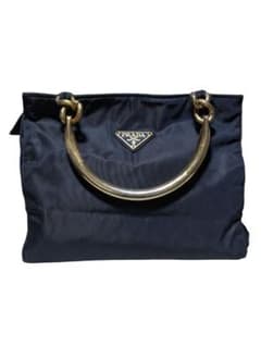 プラダ PRADA ハンドバッグ ナイロン メタルハンドル 三角ロゴ Y2K