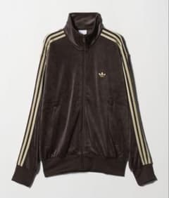 adidas ベロア トラックジャケット ブラウン - メルカリ