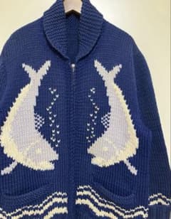 ヴィンテージ カウチン シャチ柄 60