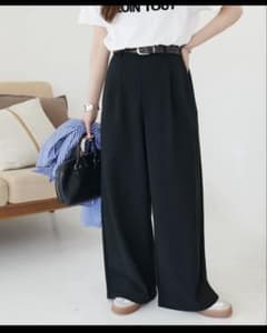discoat キレイメスウェットライクパンツ　ブラック　新品　Lのサムネイル